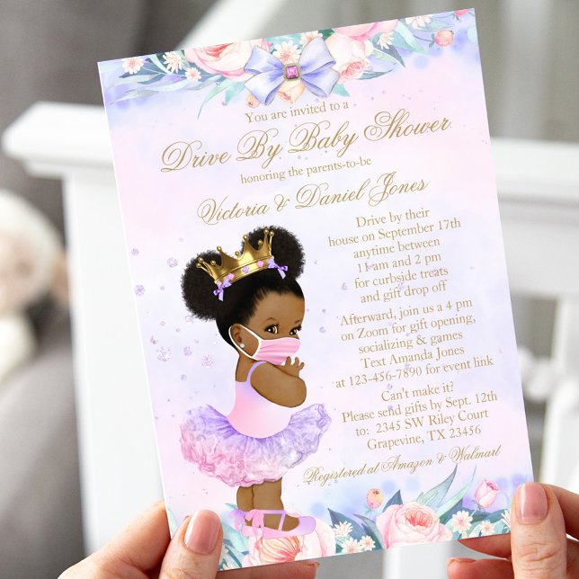 Afro Princess Drive By Baby Shower Invitation (Creator Uploaded)