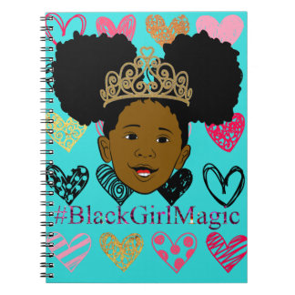 Afro Puff Black Girl Magic Spiral Notebook