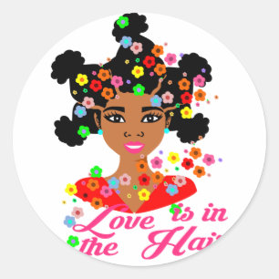 Afro Puffs Girl Stickers,Planner sticker