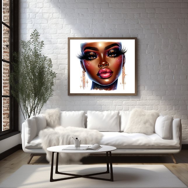 Afro Queen Art Fashion Girl Melanin Chic Poster (Afro Queen Art Fashion Girl Melanin Magic Poster)