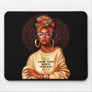 Afro Queen Black Woman African Melanin Black Histo Mouse Mat