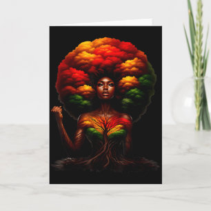 Afro Queen Black Woman African Roots Melanin Black Card