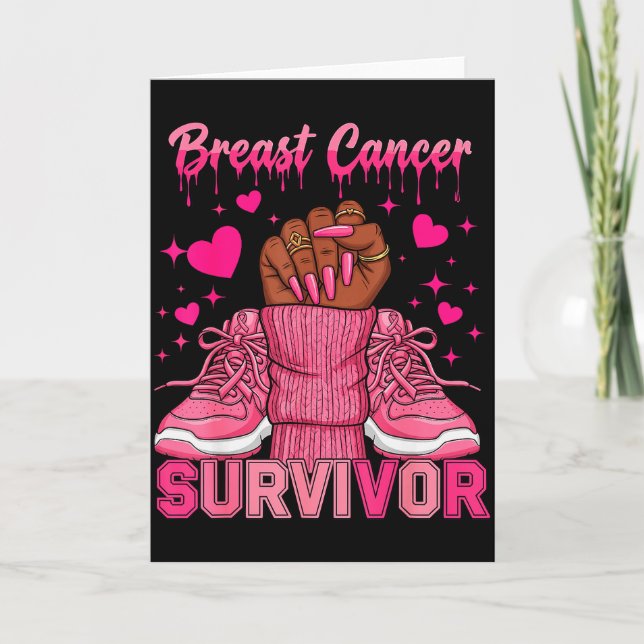Afro Queen Black Women Breast Cancer Survivor Nk R Card (Front)