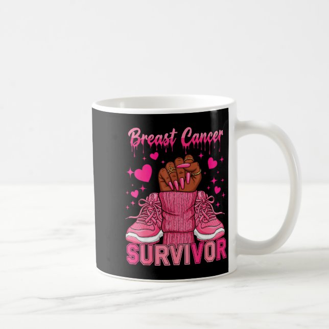 Afro Queen Black Women Breast Cancer Survivor Nk R Coffee Mug (Right)