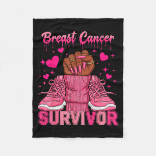 Afro Queen Black Women Breast Cancer Survivor Nk R Fleece Blanket