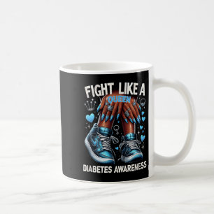 Afro Queen Black Women Fight Like A Queen Diabetes Coffee Mug