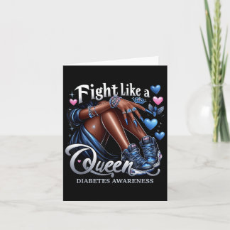 Afro Queen Fight Like A Queen Diabetes Awareness B Card
