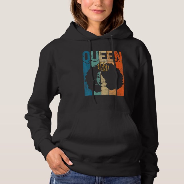 Afro Queen Melanin Black Woman Magic Black History Hoodie (Front)