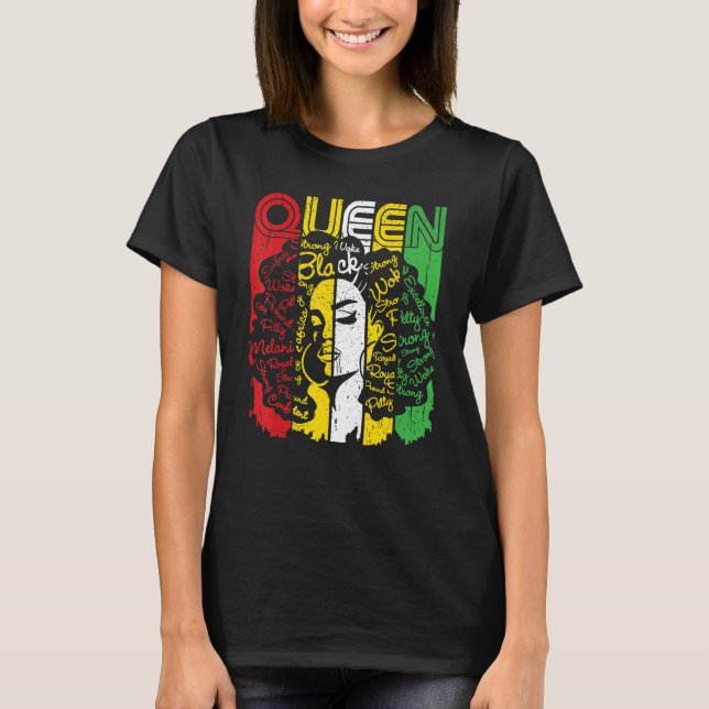 Afro Queen Melanin Black Woman Magic Black History T-Shirt (Front)