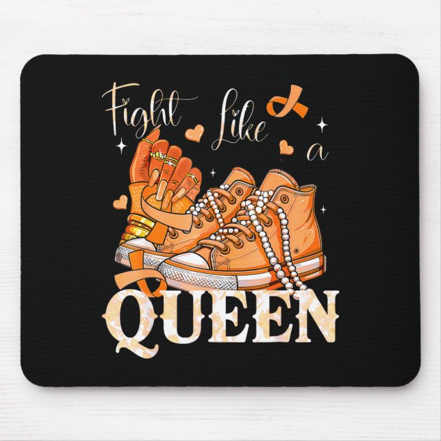 Afro Queen Multiple Sclerosis Survivor Orange Ribb Mouse Mat (Front)