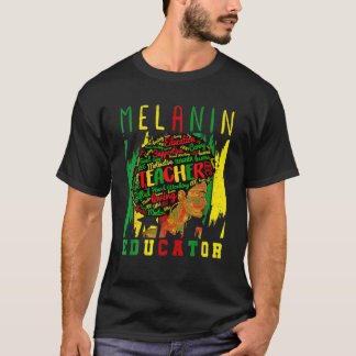 Afro Retro Black History Month - Black Woman Teach T-Shirt