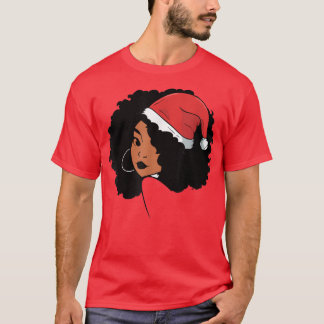 Afro Santa African American Black Womens Melanin C T-Shirt