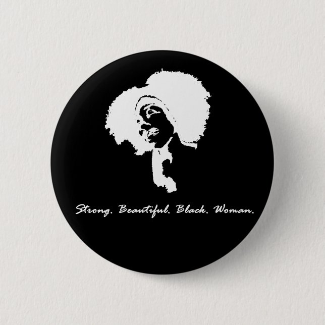 Afro Sista (white) 6 Cm Round Badge (Front)