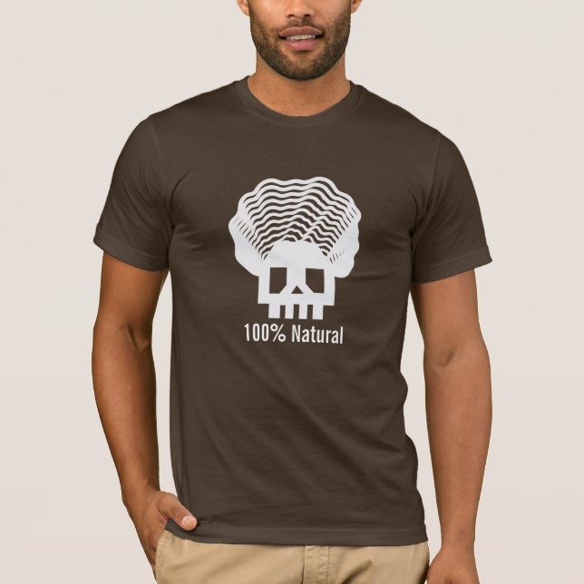 Afro Skull 100% Natural Dark Shirt (Front)