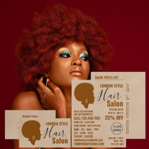 Afro Style, Hair Stylist, Hair Salon Business Card