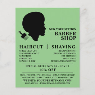 Afro Style, Men's Barbers Advertising Flyer