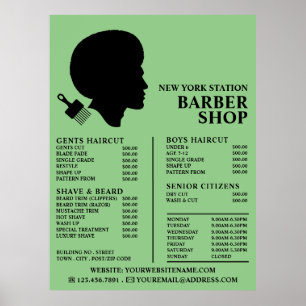 Afro Style, Men's Barbers Price List Poster