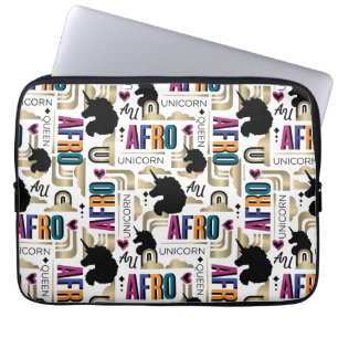 Afro Unicorn Bold Pattern Laptop Sleeve