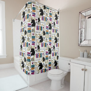 Afro Unicorn Bold Pattern Shower Curtain