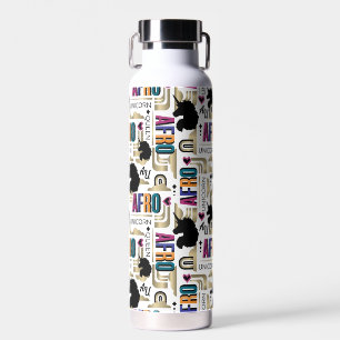 Afro Unicorn Bold Pattern Water Bottle