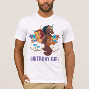 Afro Unicorn   Dad of the Birthday Girl T-Shirt