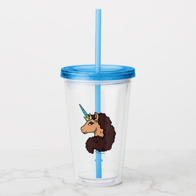 Afro Unicorn | Divine Acrylic Tumbler (Front)