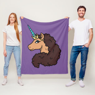 Afro Unicorn   Divine Fleece Blanket