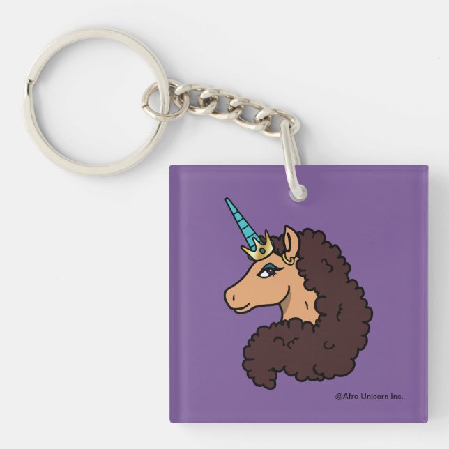 Afro Unicorn | Divine Key Ring (Front)