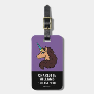 Afro Unicorn   Divine Luggage Tag
