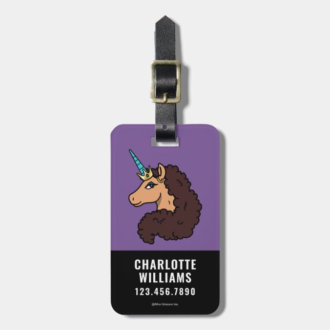 Afro Unicorn | Divine Luggage Tag (Front Vertical)