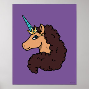Afro Unicorn   Divine Poster