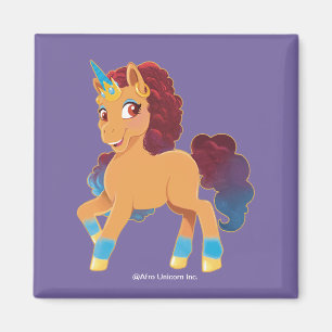 Afro Unicorn Divine Prancing Magnet
