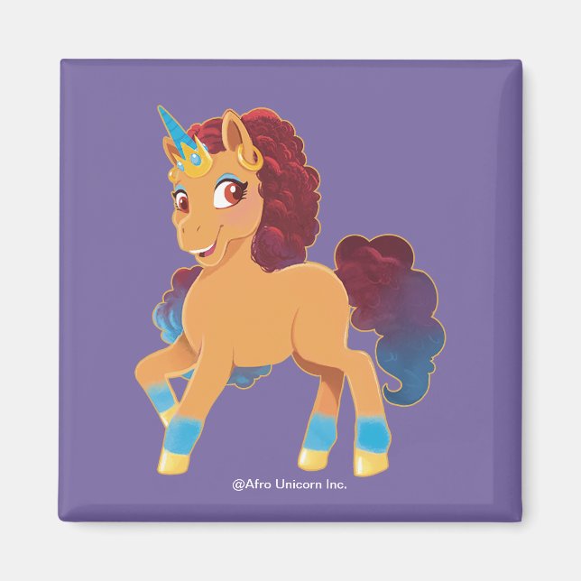 Afro Unicorn | Divine Prancing Magnet (Front)