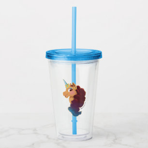 Afro Unicorn Divine the Unicorn Acrylic Tumbler