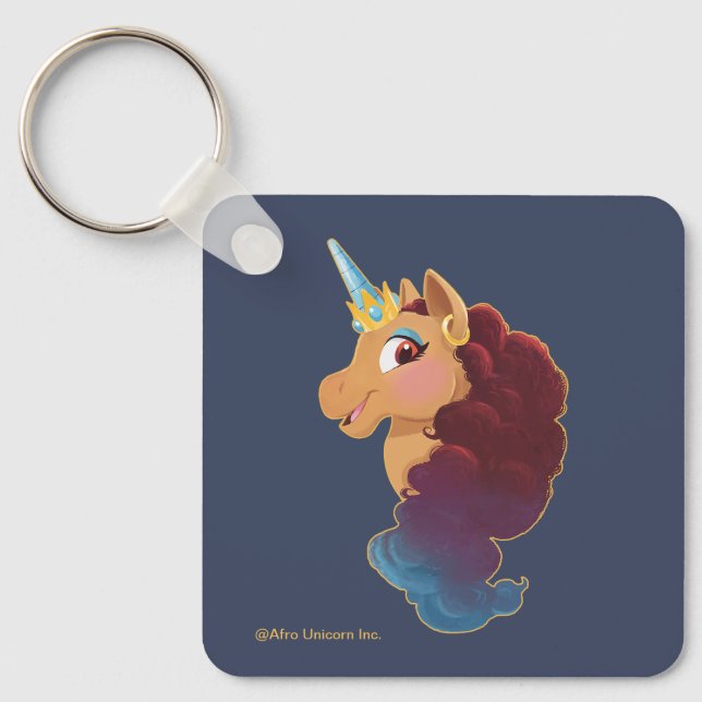 Afro Unicorn | Divine the Unicorn Key Ring (Front)