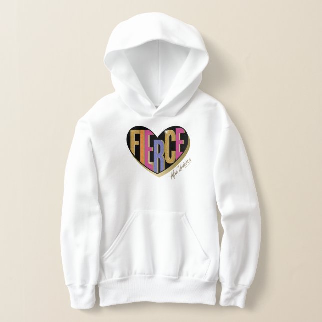 Afro Unicorn Fierce Heart Design (Laydown)