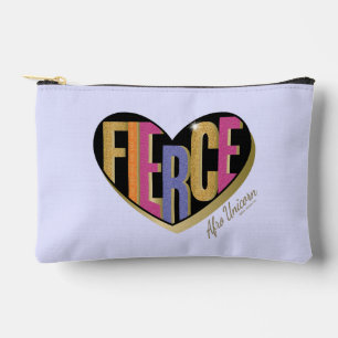Afro Unicorn Fierce Heart Design Accessory Pouch