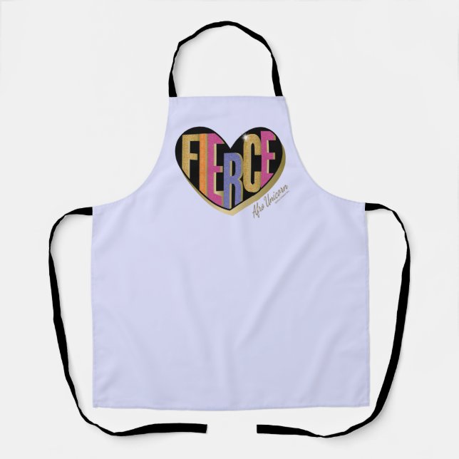 Afro Unicorn Fierce Heart Design Apron (Front)