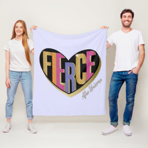 Afro Unicorn Fierce Heart Design Fleece Blanket