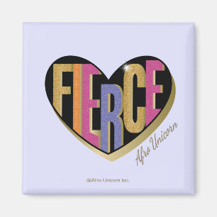 Afro Unicorn Fierce Heart Design Magnet