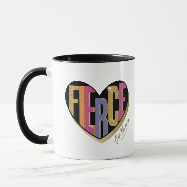 Afro Unicorn Fierce Heart Design Mug (Left)