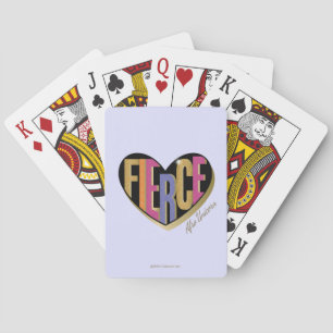 Afro Unicorn Fierce Heart Design Playing Cards