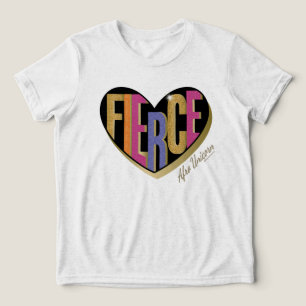 Afro Unicorn Fierce Heart Design Tri-Blend Shirt