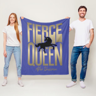 Afro Unicorn Fierce Queen Fleece Blanket