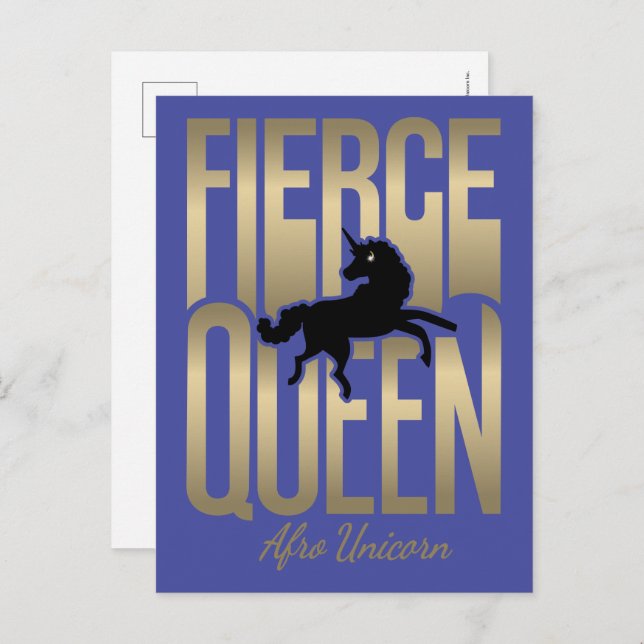 Afro Unicorn Fierce Queen Postcard (Front/Back)