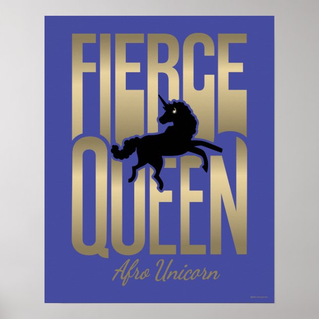 Afro Unicorn Fierce Queen Poster (Front)
