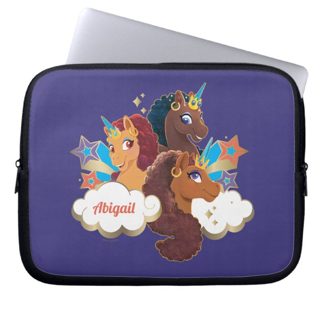 Afro Unicorn “Made of Magic” Trio Design Laptop Sleeve (Front)