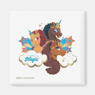 Afro Unicorn “Made of Magic” Trio Design Magnet
