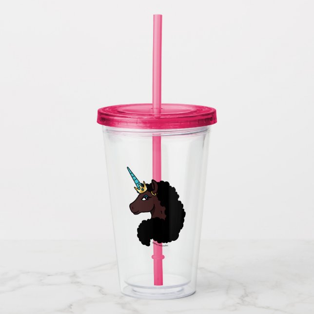 Afro Unicorn | Magical Acrylic Tumbler (Front)