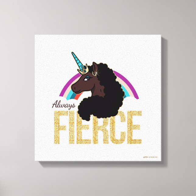 Afro Unicorn | Magical - Always Fierce Canvas Print (Front)